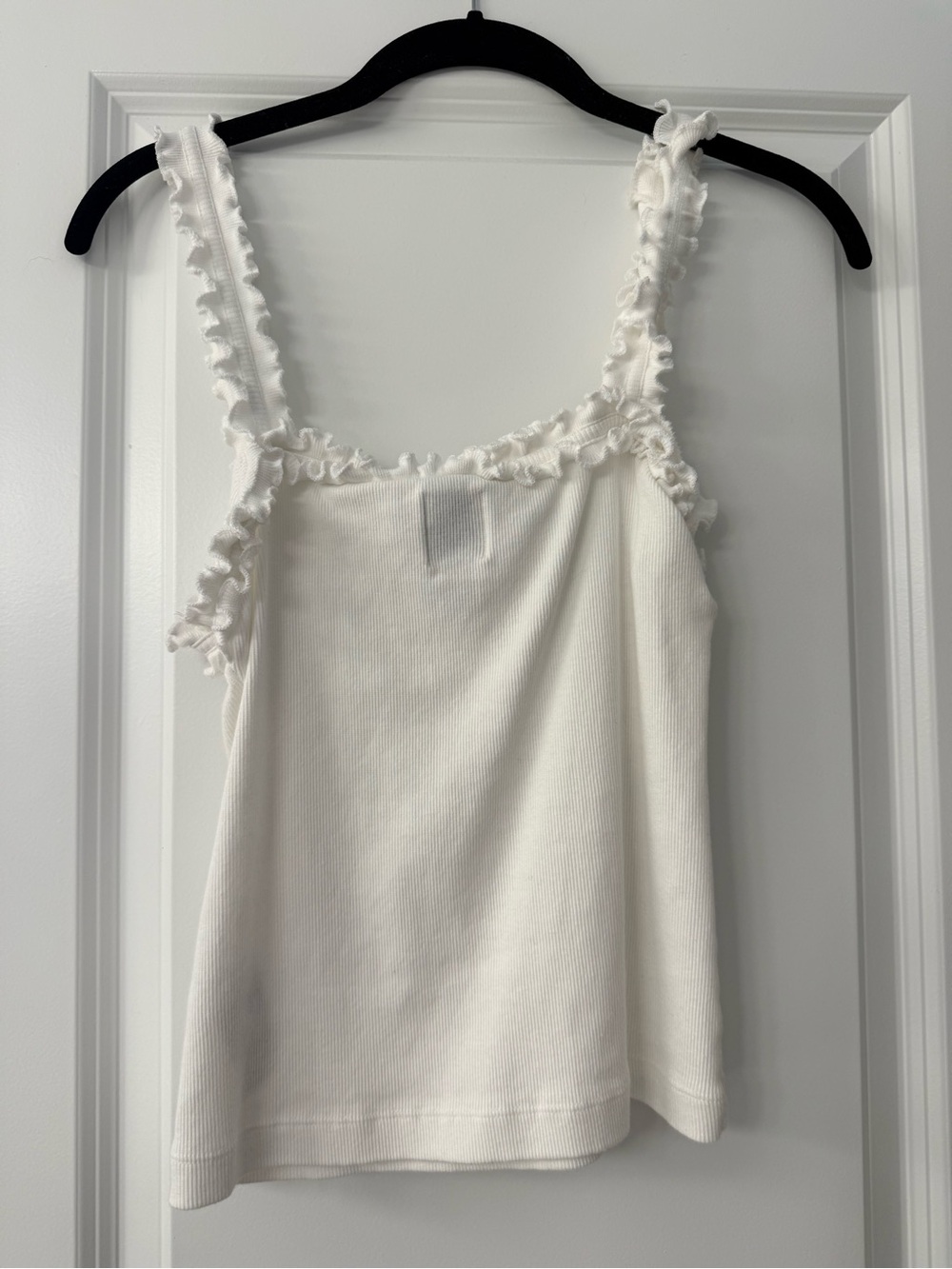 Maeve Cream Ruffle-Trim Ribbed Camisole - Picture 3 of 3